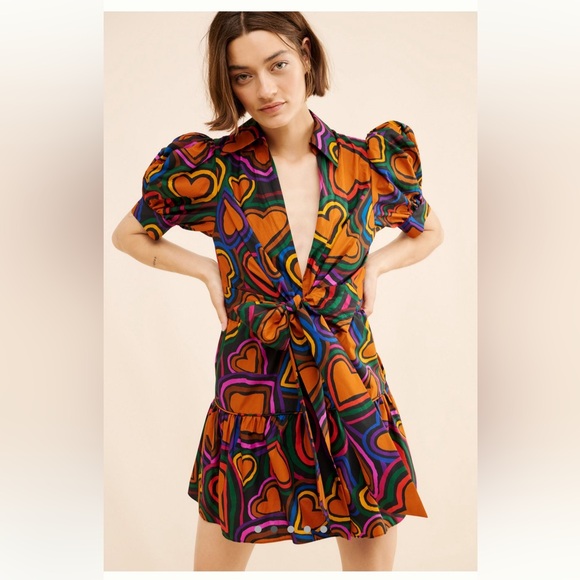 FARM Rio Dresses & Skirts - Farm Rio Anthropologie Heart Bow Front Dress